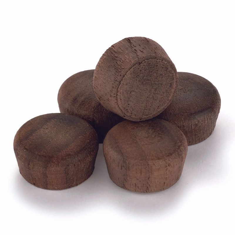 Round Head Screw Hole Plug - Diameter:1/2" - Species:Walnut - Pieces:15-Piece